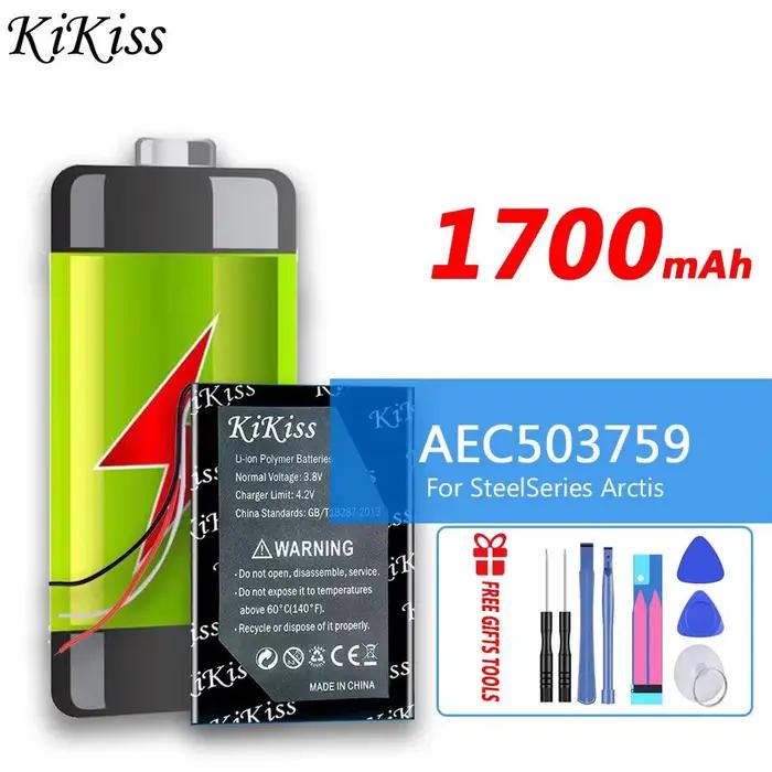 Batterie pour casque de jeu AEC503759 1700mAh pour Steelseries Arctis 1 3 5 7 7P Arctis1 Arctis3 Arctis5 Arctis7 Arctis7P