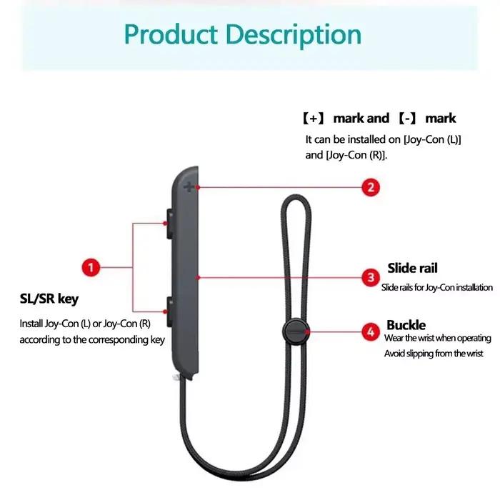 XIKCU pour Nintendo Switch & OLED – Dragonne de poignet Joy-Con pour manette de jeu