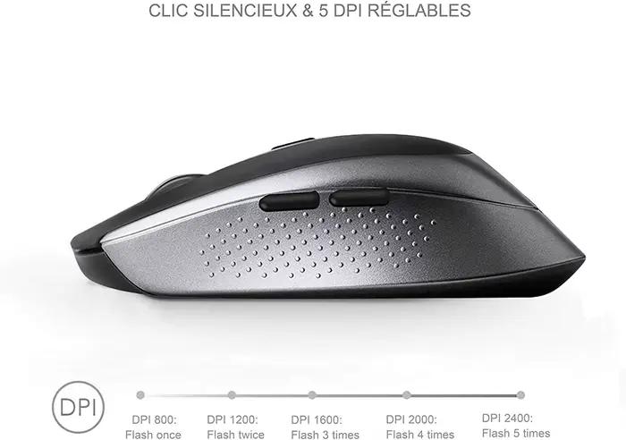 AZERTY - Clavier et souris sans fil à disposition française