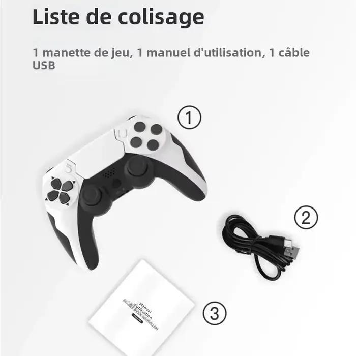 Manette de jeu sans fil avec gyroscope à six axes pour PS4, PS3 et PC - vibration double - design élégant - couleur personnalisable - pour joueurs passionnés et amateurs