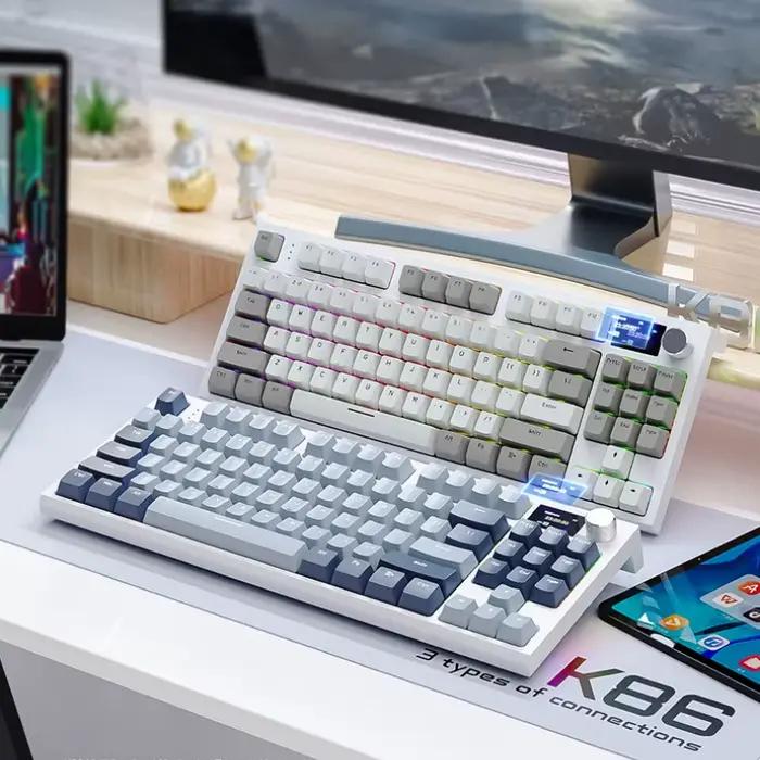 Clavier mécanique sans fil français Hot Swap 87 touches 75% disposition espagnol russe coréen arabe