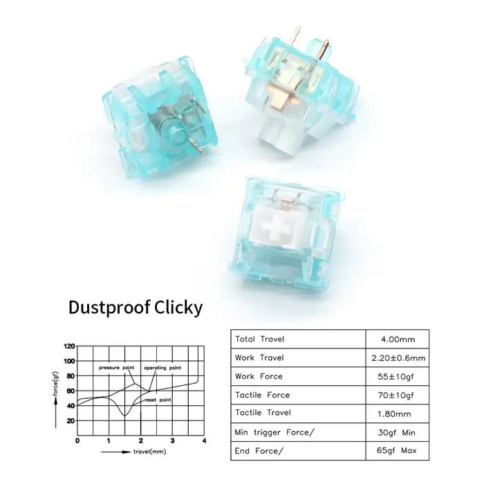 Outemu océan commutateur pour clavier mécanique 3Pin silencieux linéaire Clicky 45g 55g rvb SMD Mechan