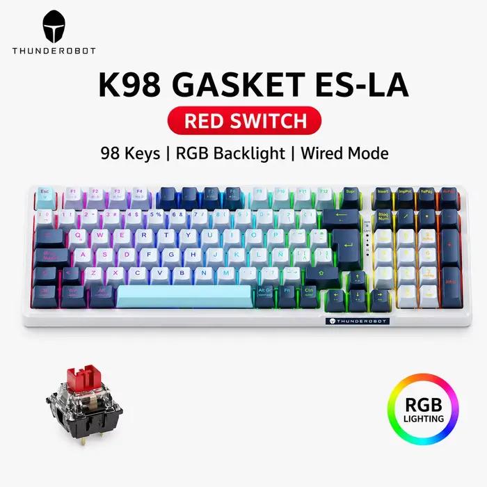 THUNDEROBOT K98 clavier mécanique filaire rvb 98% Compact disposition TKL