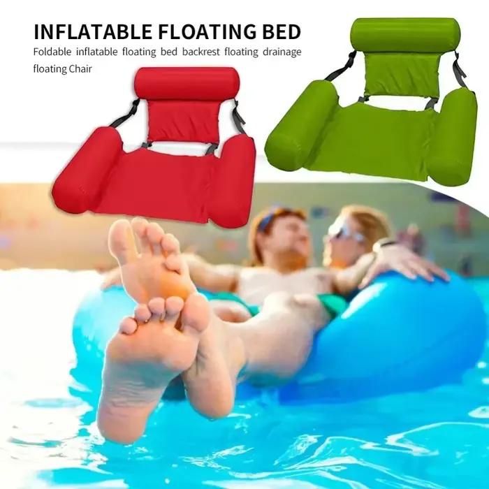 Hamac d'eau flottant pliable, chaise longue gonflable, tapis de piscine, lit inclinable flottant, matelas à Air, accessoires de piscine