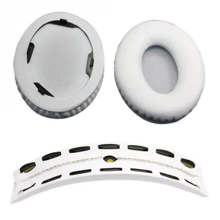 1 paire de coussinets d'oreille de remplacement avec coussin de bandeau pour casque Beates Studio 1.0 blanc/noir