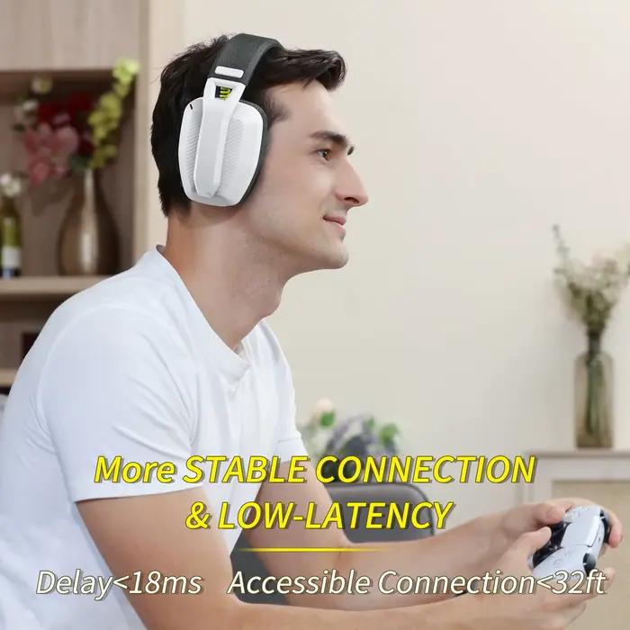 Casque Gaming Sans Fil BINNUNE BW06 avec Microphone, Bluetooth, Suppression Active du Bruit, Polyvalent pour Jeux, Musique et Communication Occasions Spéciales
