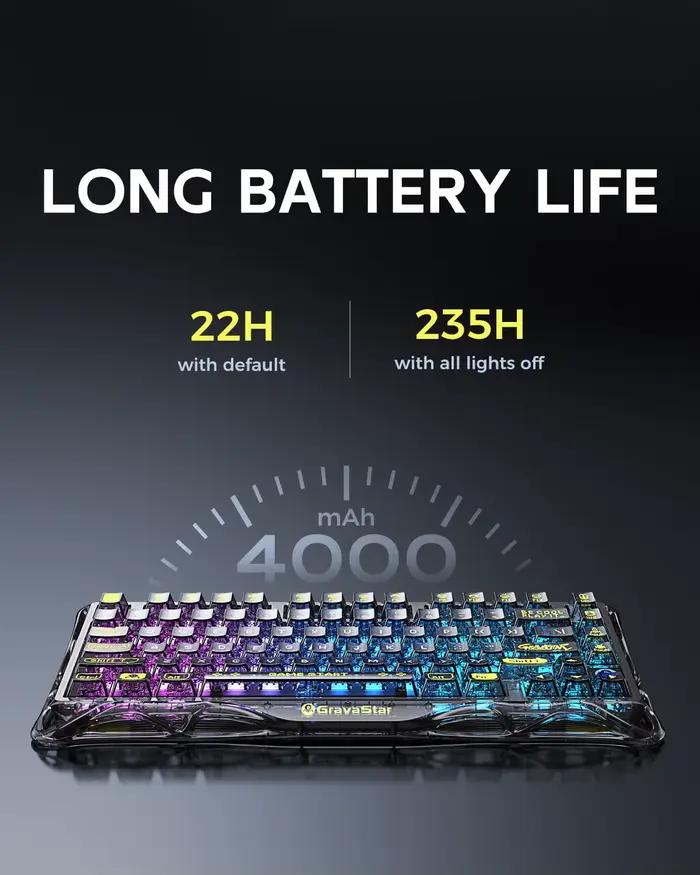 Clavier de jeu GravaStar Mercury K1 Lite 75% sans fil tri-mode 2