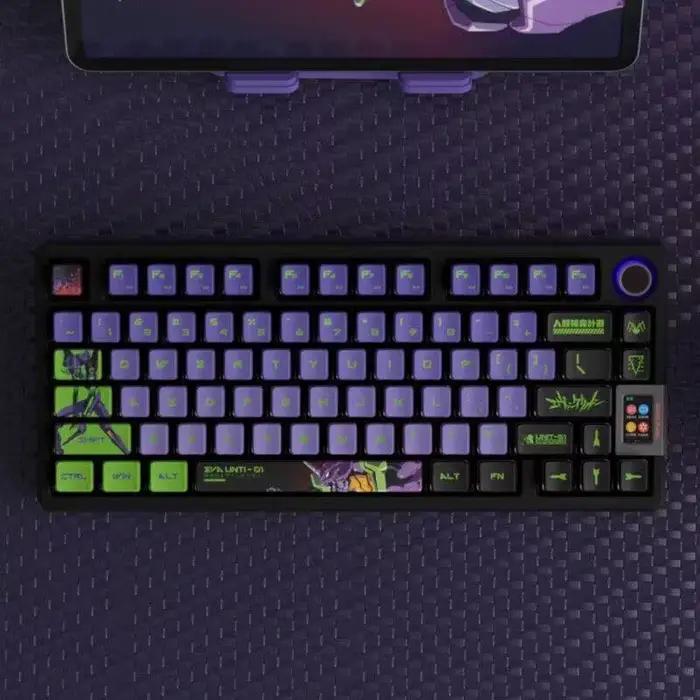 Clavier mécanique à axe croisé avec touches PBT à sublimation sur le thème de l'anime Neon Genesis Evangelion Unit-01