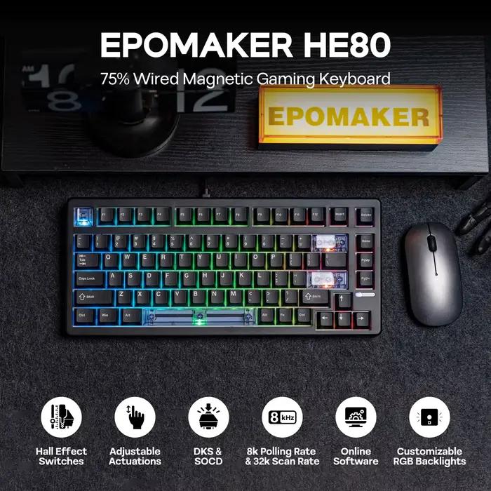 Clavier de jeu à effet Hall EPOMAKER HE80