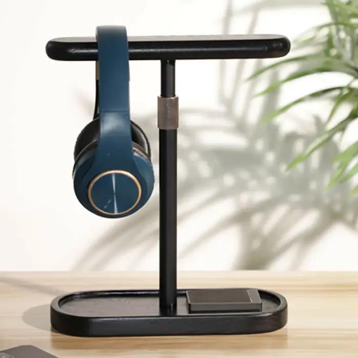 Support de casque de jeu en bois et métal