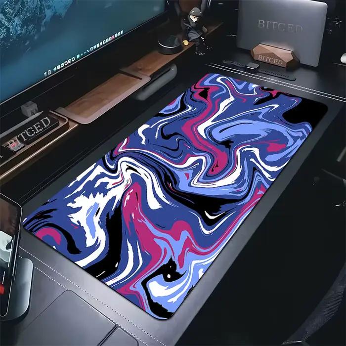 Tapis de souris XXL noir et blanc Strata Liquide avec design anime, repose-poignet intégré, caoutchouc de haute qualité, épaisseur de 2mm à 5mm, parfait pour gamers, professionnels et utilisateurs occasionnels, idéal pour offrir, disponible en plusieurs couleurs