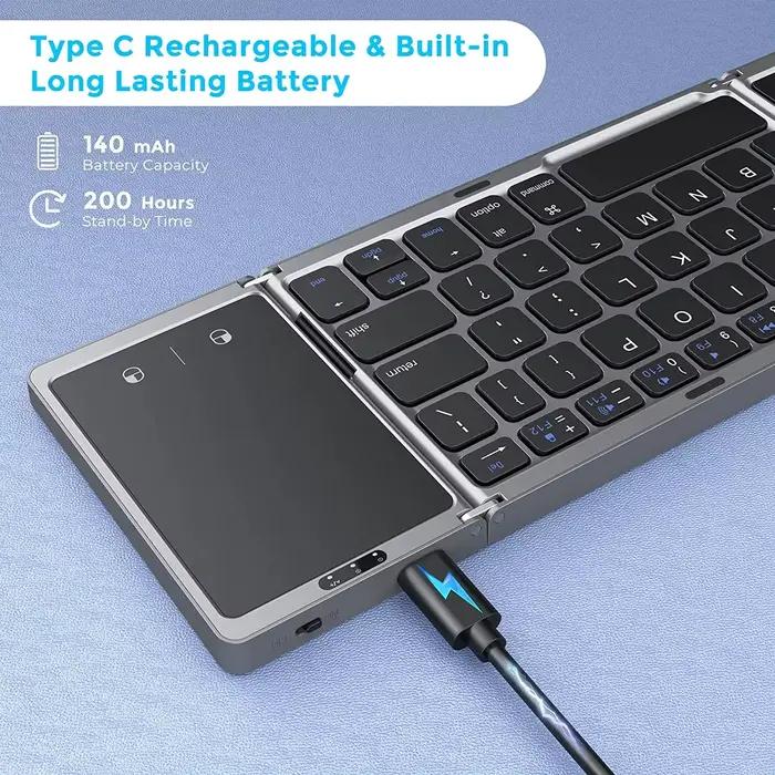 Mini clavier sans fil pliable à 3 pouces