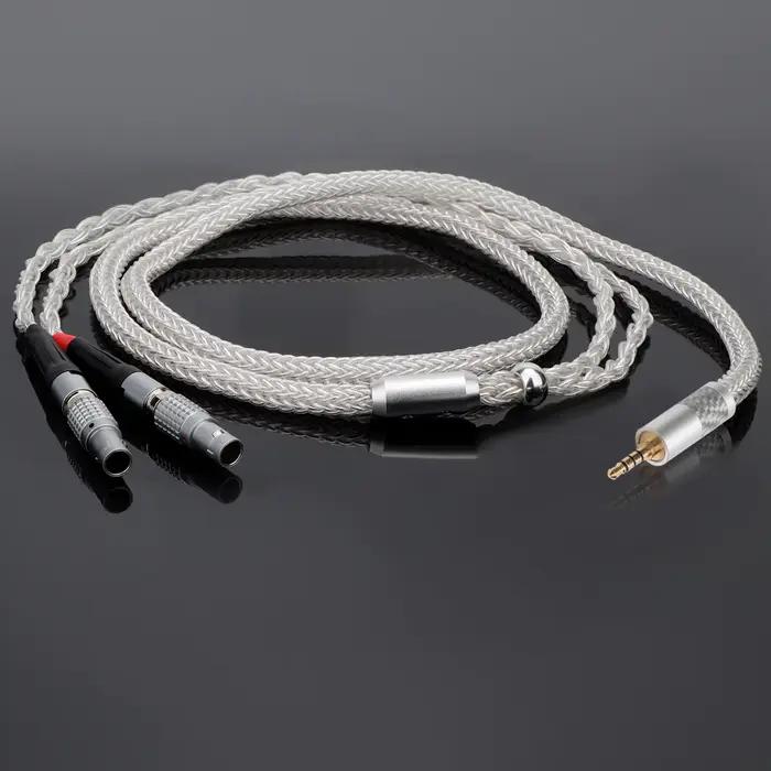 Câble de casque en argent pur