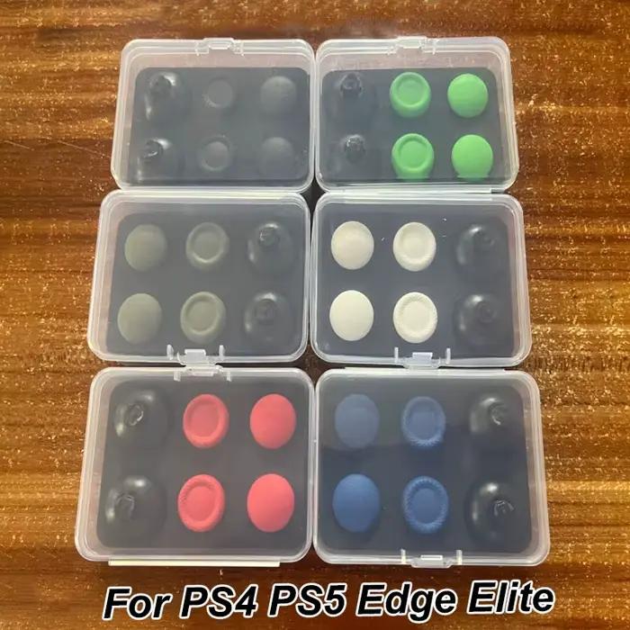 1 Ensemble de capuchons de joysticks métalliques (haute et basse) et de boutons arrière (paddles) de remplacement pour manette de jeu PS4 PS5 Edge Elite