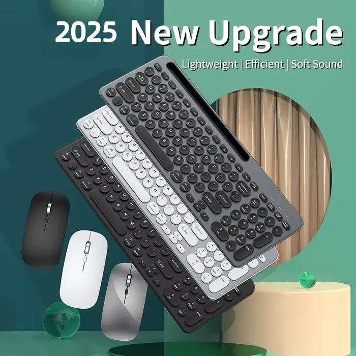 Clavier sans fil silencieux double mode : BT et 2
