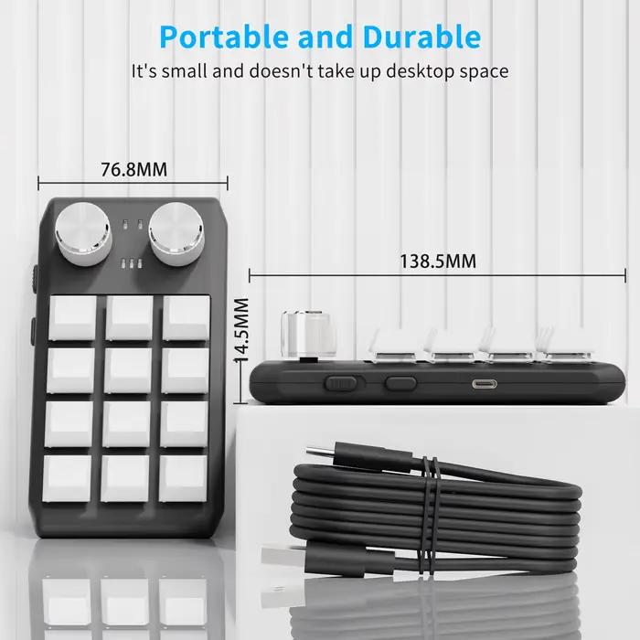Mini clavier de programmation personnalisé 12 touches 2 boutons