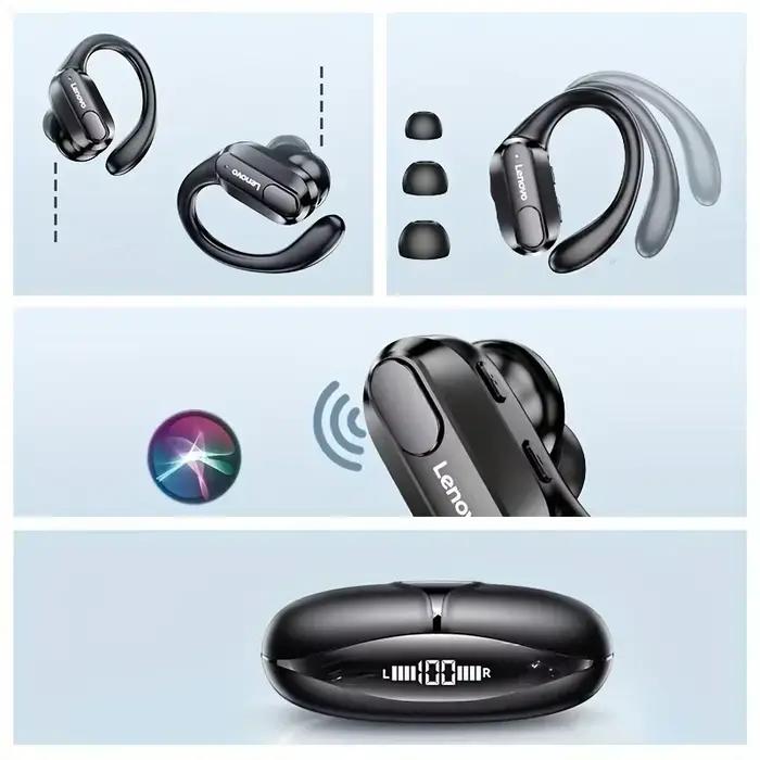 Lenovo XT80 casque sans fil Bluetooth 5.4 écouteurs véritable avec micro bouton contrôle réduction du bruit crochets