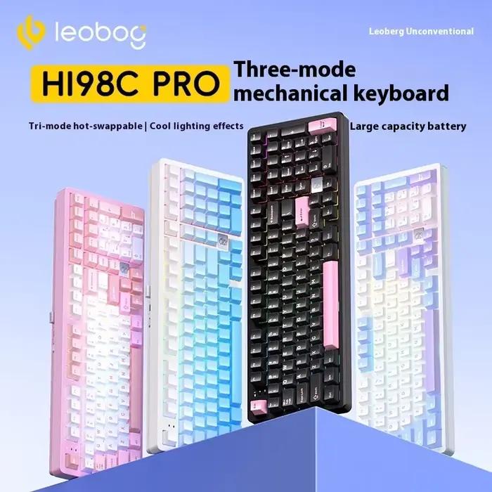 Nouveau LEOBOG Hi98C Pro clavier mécanique 3Mode 2.4G Bluetooth sans fil PBT claviers