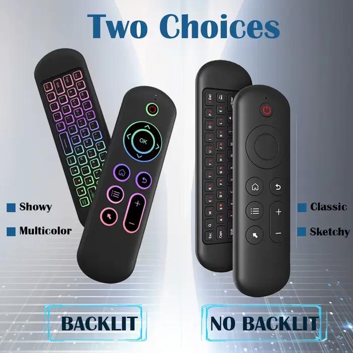 Nouveau M5 2.4G & BT5.2 télécommande 7 couleurs rétro-éclairé sans fil Air Mouse clavier Android TV Box