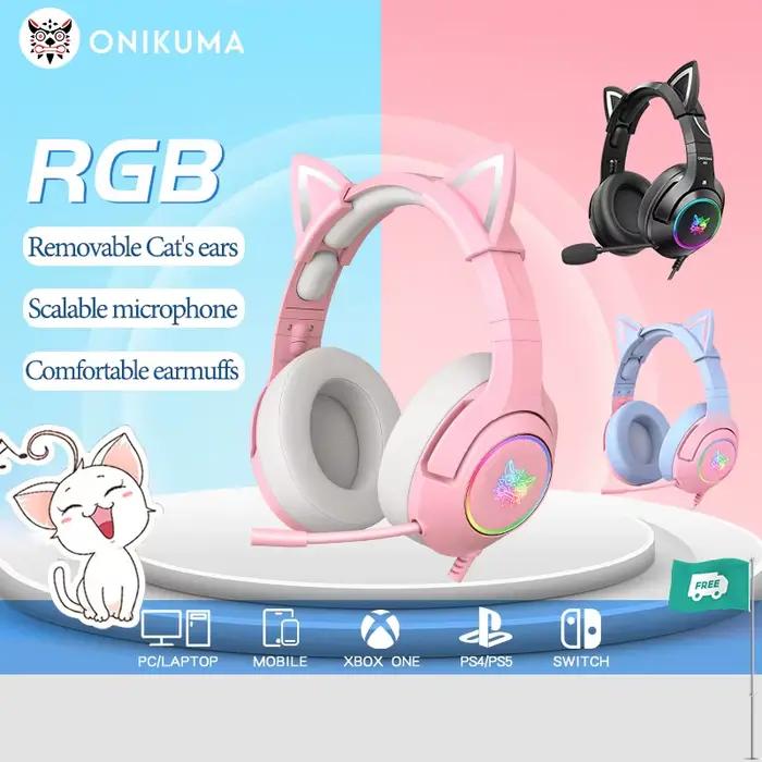 ONIKUMA K9 Filaire Casque avec RGB Lumière Flexible HD Mic 3.5mm Gaming