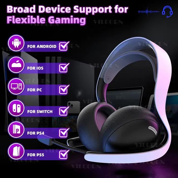 【2.4 GHz】 Casque de jeu sans fil pour PS5 PS4 PC Mac