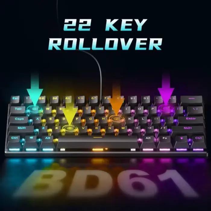 Clavier mécanique de jeu BD61 60% 61 touches