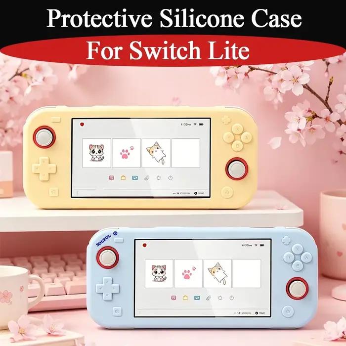 Coque de protection en silicone élégante pour Switch Lite 9 couleurs antidérapante coque de remplacement accessoire de jeu pour Switch Lite occaions spéciales cadeau pour gamer