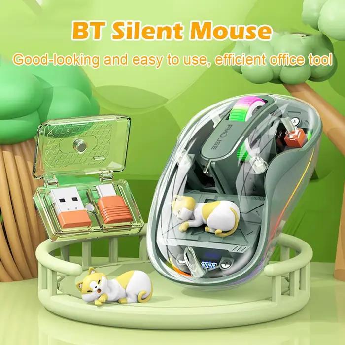 Souris transparente lumineuse pour ordinateur portable