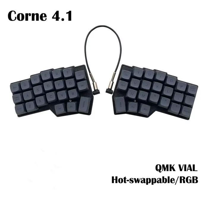 Corne V4.1 Split Ergonomics Clavier mécanique MX remplaçable à chaud filaire South RGB VIAL entièrement rogrammable