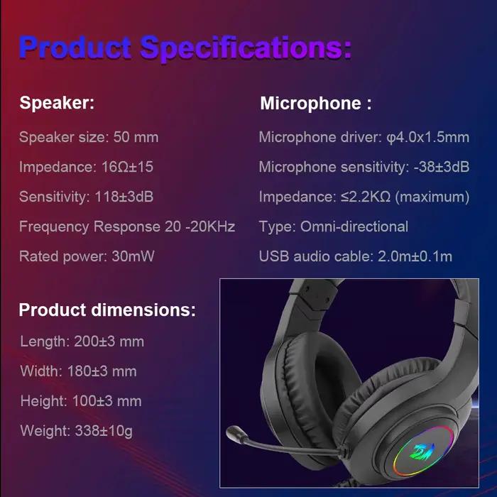 REDRAGON HYLAS H371 RGB casque de jeu