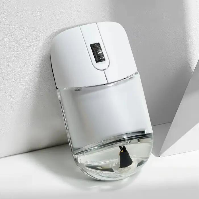Frutiger Aero Aqua souris liquide 2.4G Bluetooth sans fil mignon flottant Aquarium Animal optique océan poupée