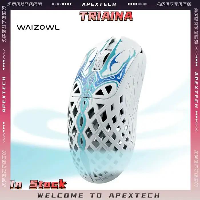 Souris de jeu sans fil Waizowl Triaina 49g en alliage de magnésium et fibre de verre