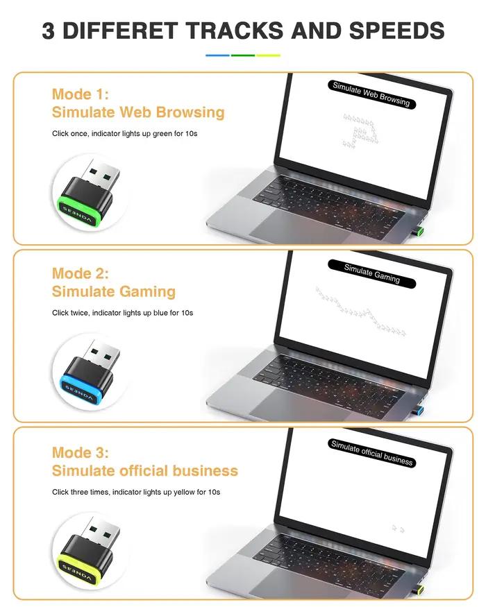 Seenda – souris Jiggler USB Shaker mécanique indétectable