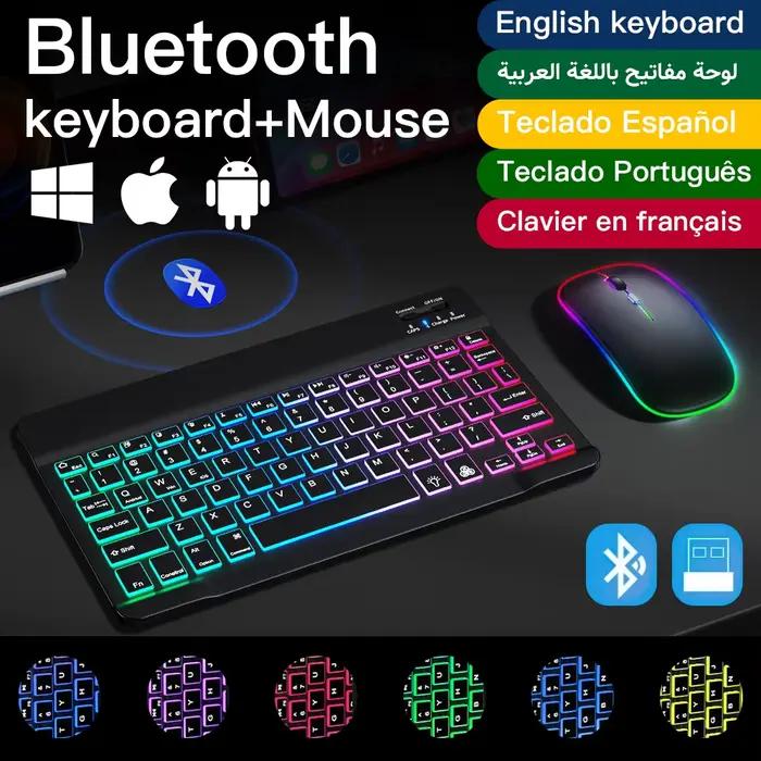 Pour iPad Xiaomi clavier avec souris rétro-éclairage