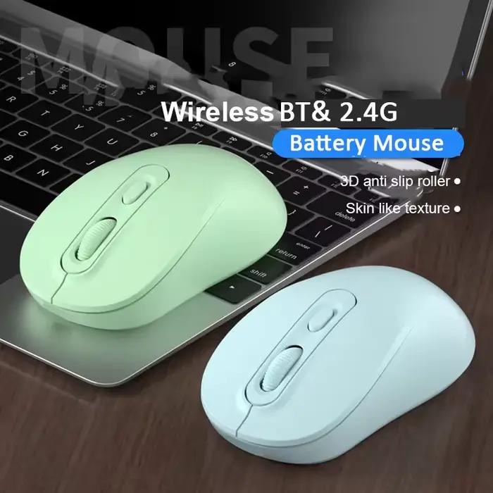 Souris sans fil, souris optique ergonomique compatible Bluetooth 2.4G