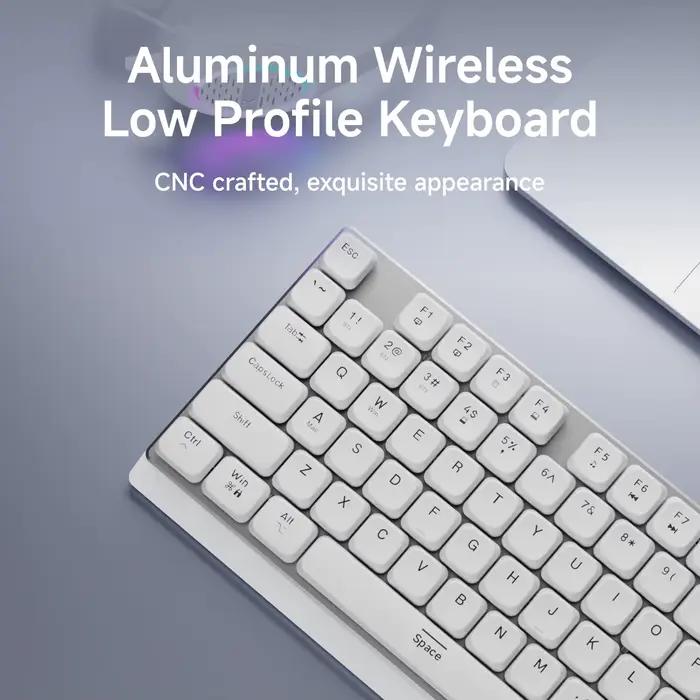 EWEADN Clavier de jeu mécanique sans fil à profil bas