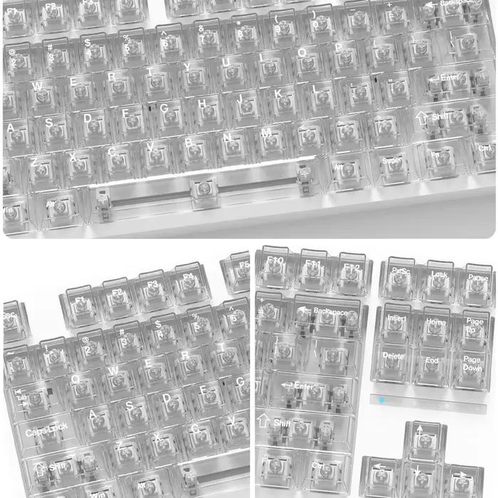 Capuchons de touches PC transparents et translucides givrés