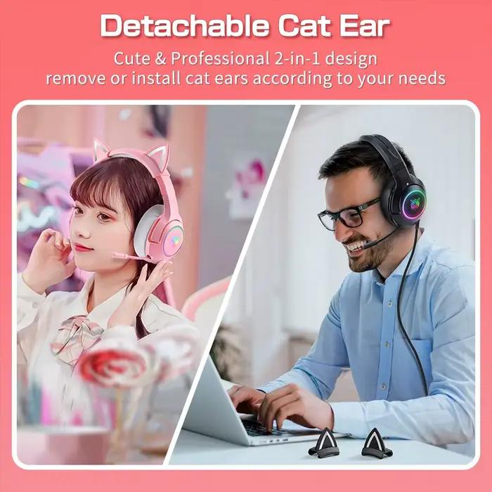 ONIKUMA K9 Filaire Casque avec RGB Lumière Flexible HD Mic 3.5mm Gaming