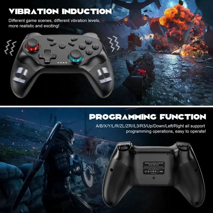 Manette de jeu sans fil Bluetooth pour Switch Android iOS Turbo Vibration Contrôleur Accessoire Blanc Occasions Spéciales