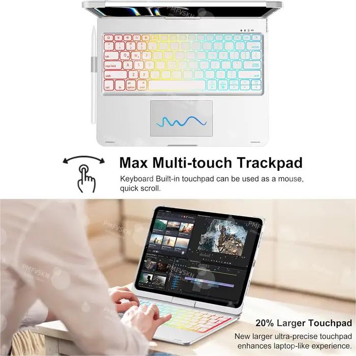 Étui Clavier Magique 360° pour iPad Air 11 13 M2 M3 2025 Air 4 5 10.9