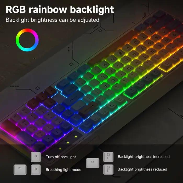 CASEPOKE Clavier mécanique français 98 touches pour PC