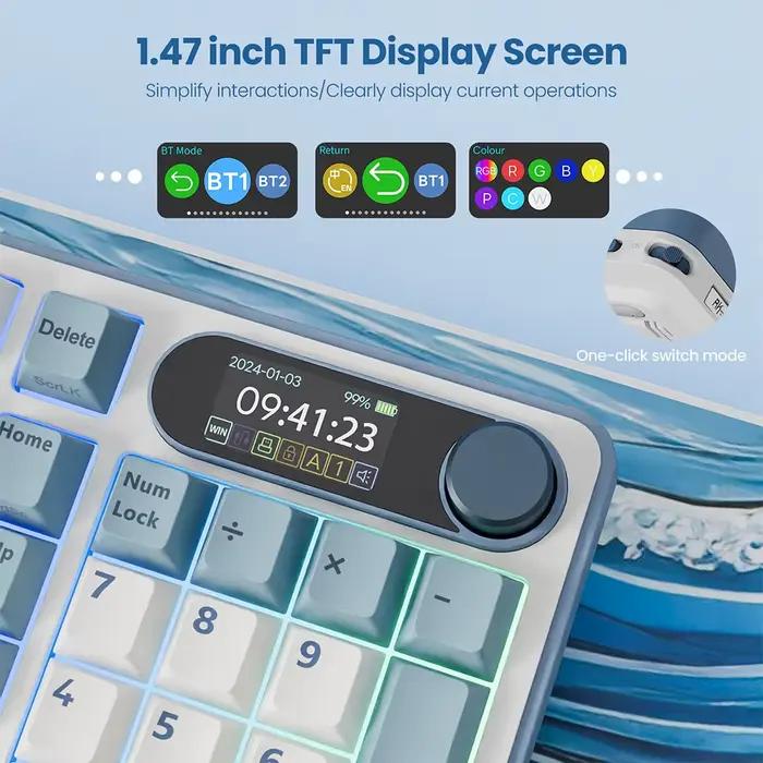 Clavier mécanique RK ROYAL KLUDGE S98 avec écran TFT intégré
