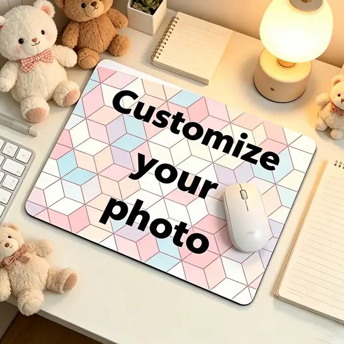 Tapis de souris personnalisé avec impression de photos, PVC antidérapant, doux et confortable, parfait pour espace de travail, cadeau spécial pour anniversaire, mariage, naissance, retraite