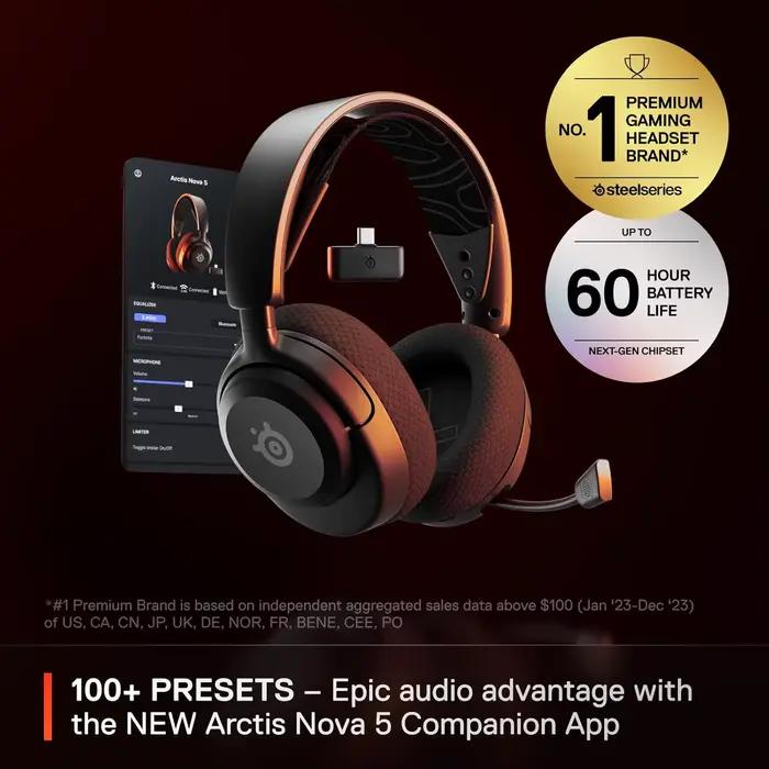 SteelSeries-Casque de jeu sans fil Arctis Nova 5