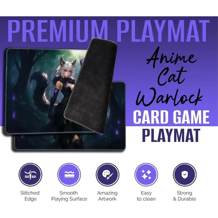 Tapis de jeu Anime Cat Warlock 24x14 TCG pour The Magic Gathering Commander