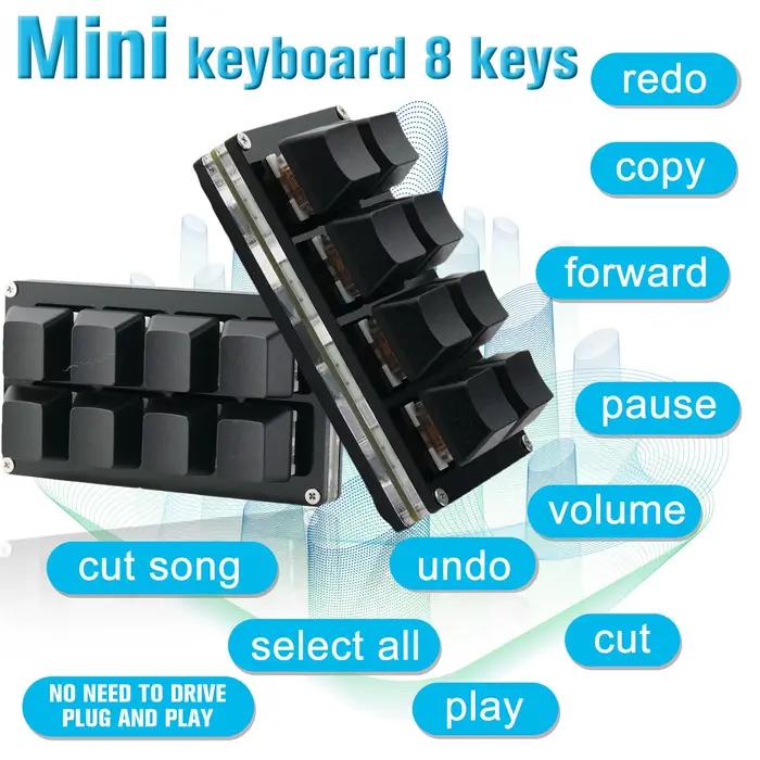 Mini clavier mécanique noir à 2/3/4/6/7/8/9/16 touches