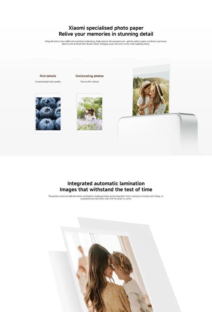 Xiaomi imprimante Photo Portable pro accessoires