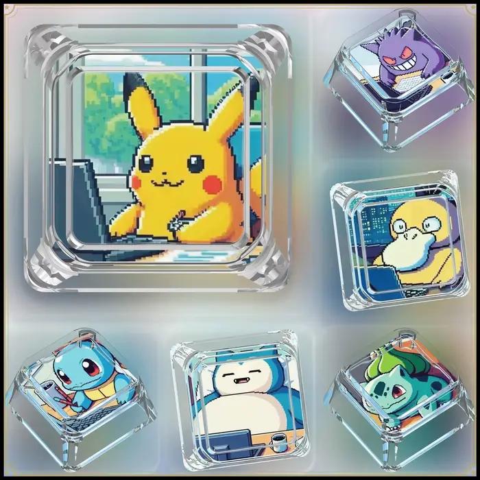 Nouvelles touches de clavier mécanique DIY PTCG Charmander Gengar Pixels