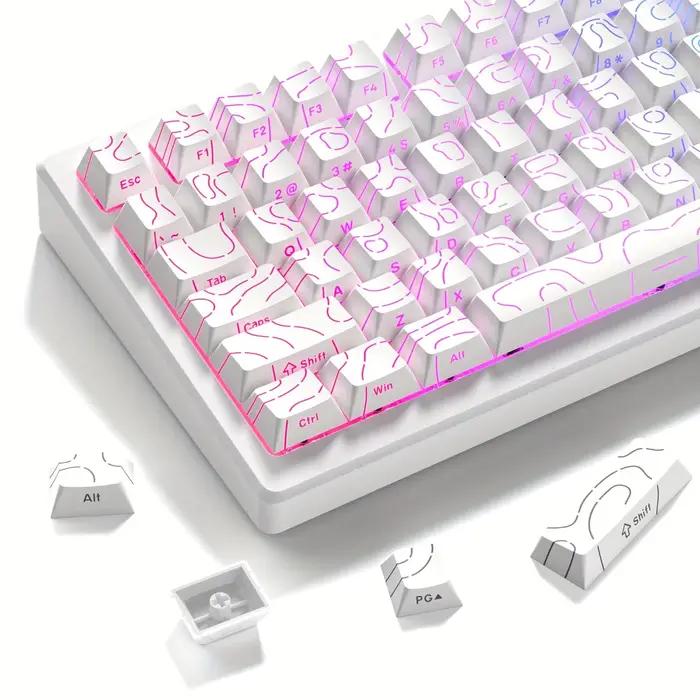 Clavier mécanique 2026 Contour Line PBT Keycaps 97 touches profil Cherry imprimé latéralement rétroéclairé pour claviers 61 68 75 84 87 à interrupteurs magnétiques