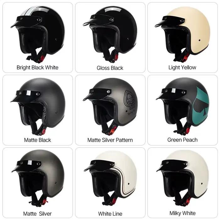 Casque de moto léger pour hommes et femmes, visage ouvert, puzzles masculins, savoir à chaud, 256 gris et argent, 3/4